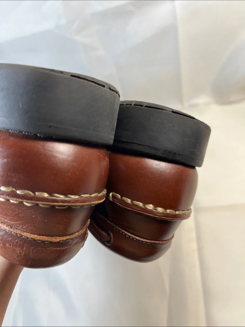 Bass Men's Two-Tone Brown Leather Penny Loafers